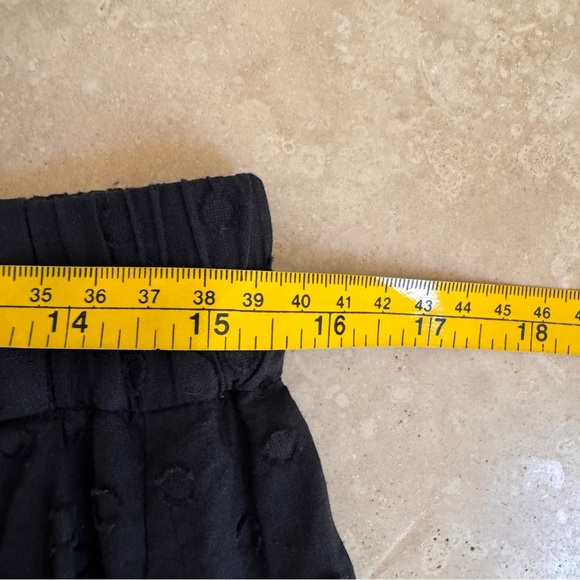 J Crew Black Swiss Dot Ruffle Trim Cotton Midi Skirt Womens Size 8 Elastic Waist - Picture 9 of 12